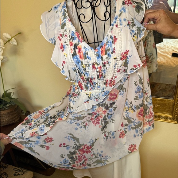 Abercrombie & Fitch Floral Midi Dress with Ruffle Sleeves - Picture 3 of 6